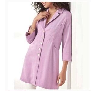 Soft Surroundings Marcie Tencel shirt jacket, Women's M Lavender